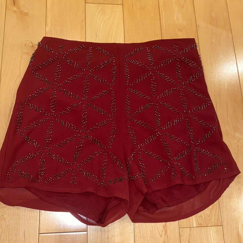 Hollister embellished deep red shorts
